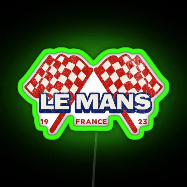 Le Mans France 1923 Racing Inspired Vintage Distressed RGB Neon Sign