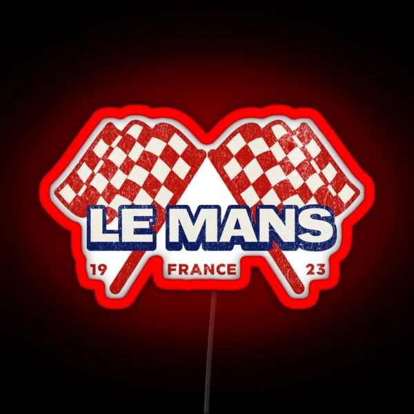 Le Mans France 1923 Racing Inspired Vintage Distressed RGB Neon Sign