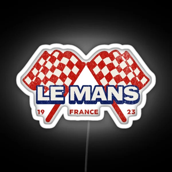 Le Mans France 1923 Racing Inspired Vintage Distressed RGB Neon Sign