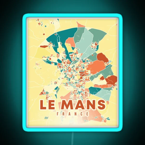 Le Mans France Map RGB Neon Sign