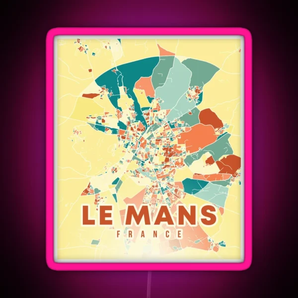 Le Mans France Map RGB Neon Sign