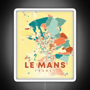 Le Mans France Map RGB Neon Sign