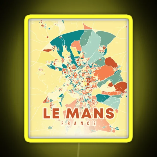 Le Mans France Map RGB Neon Sign