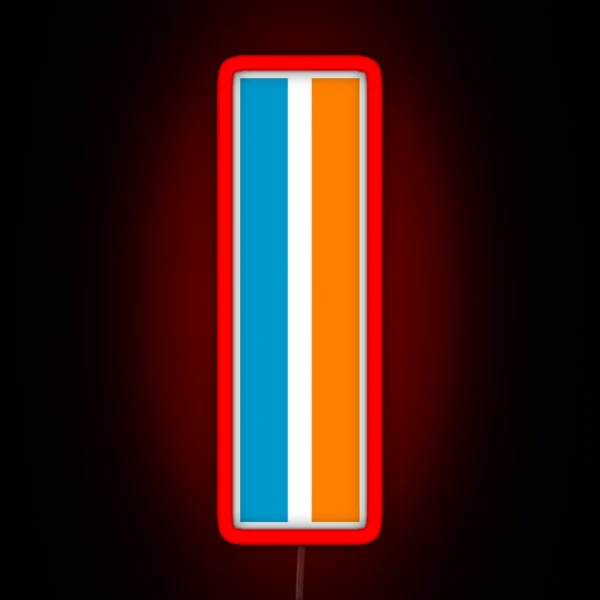 Le Mans Racing Stripes Orange Blue White 70s Mod Fashion Design RGB Neon Sign