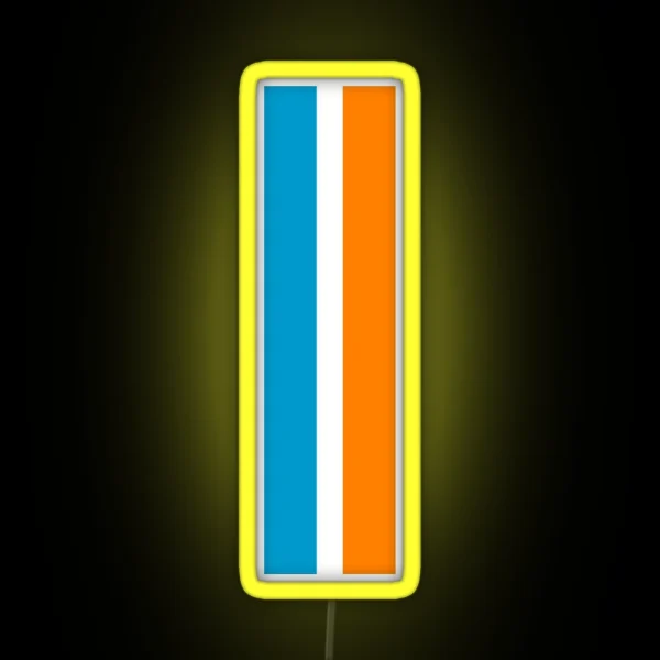 Le Mans Racing Stripes Orange Blue White 70s Mod Fashion Design RGB Neon Sign