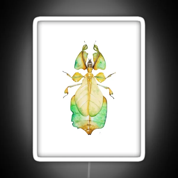 Leaf Insect Watercolor Illustration RGB Neon Sign