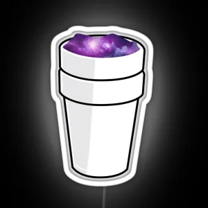 Lean Cup Galaxy Trippy Lil Wayne Lil Peep Hip Hop Grunge RGB Neon Sign