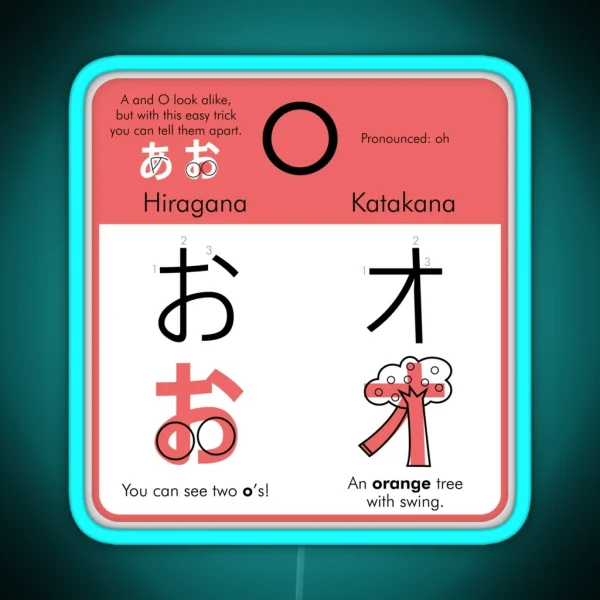 Learning Hiragana And Katakana O RGB Neon Sign