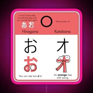 Learning Hiragana And Katakana O RGB Neon Sign