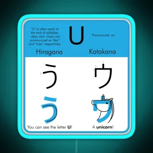 Learning Hiragana And Katakana U RGB Neon Sign