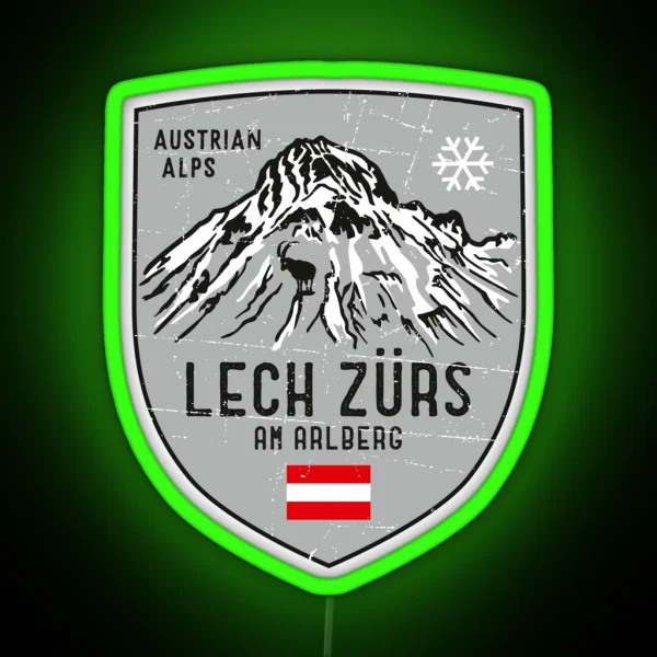 Lech Zurs Mountain Austria Emblem RGB Neon Sign