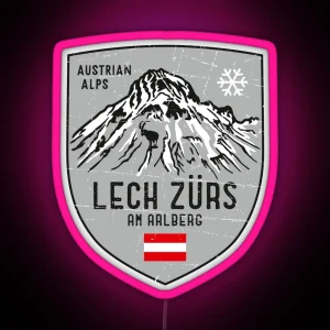 Lech Zurs Mountain Austria Emblem RGB Neon Sign