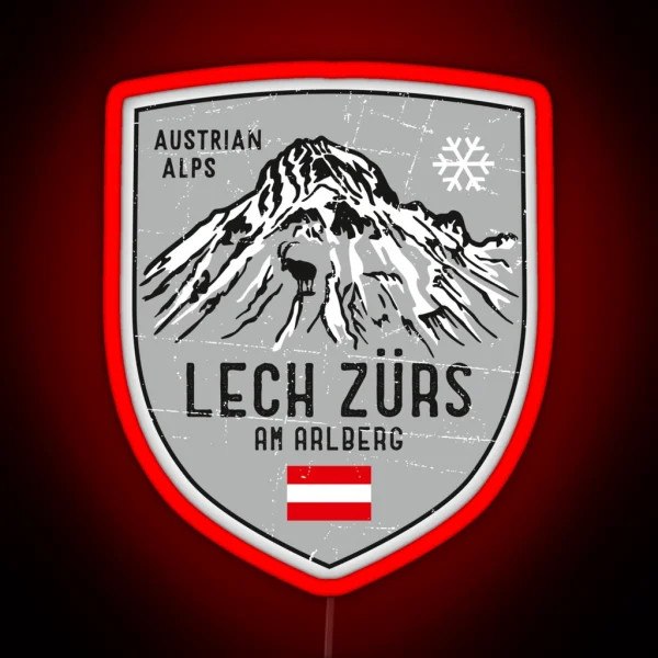 Lech Zurs Mountain Austria Emblem RGB Neon Sign
