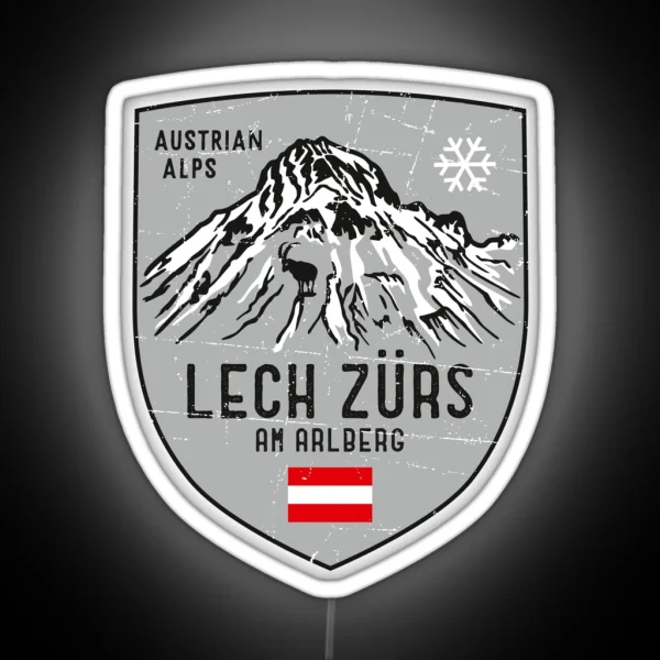 Lech Zurs Mountain Austria Emblem RGB Neon Sign