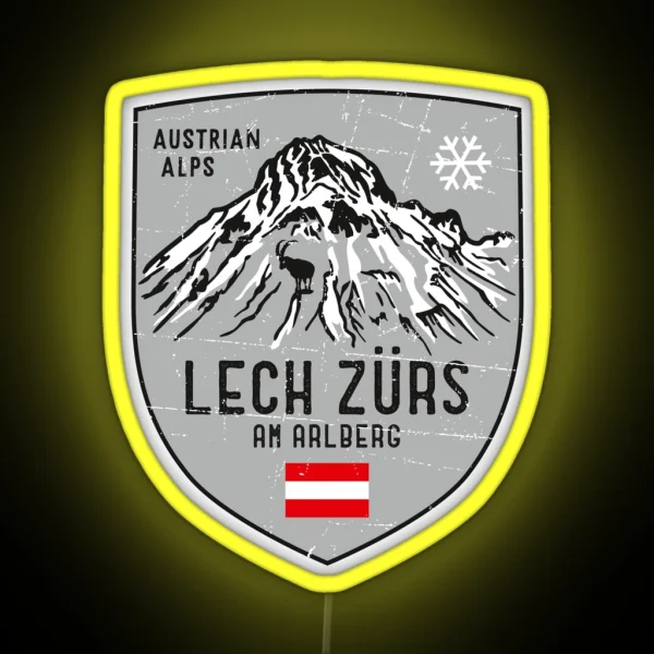 Lech Zurs Mountain Austria Emblem RGB Neon Sign