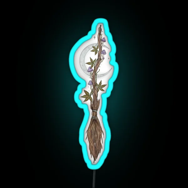 Led An Autumn Story Broomstick RGB Neon Sign