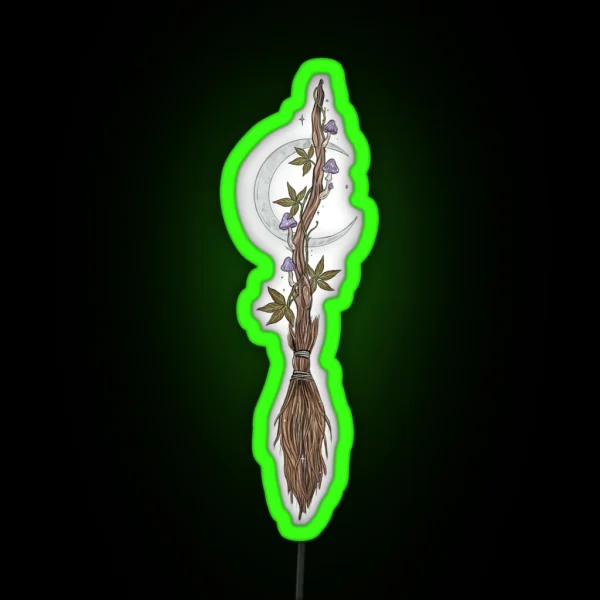 Led An Autumn Story Broomstick RGB Neon Sign