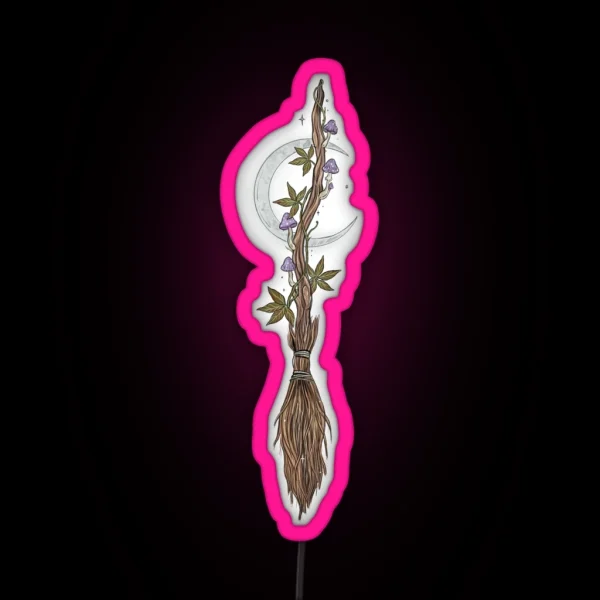 Led An Autumn Story Broomstick RGB Neon Sign