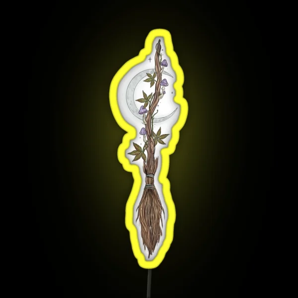 Led An Autumn Story Broomstick RGB Neon Sign