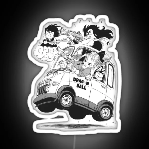 Led Anime 003 Dragon Car Black And White RGB Neon Sign