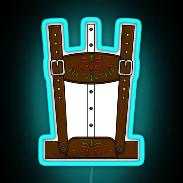 Lederhosen Costume Oktoberfest German Festival Lederhosen Gear RGB Neon Sign