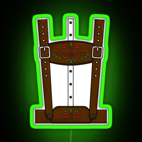 Lederhosen Costume Oktoberfest German Festival Lederhosen Gear RGB Neon Sign