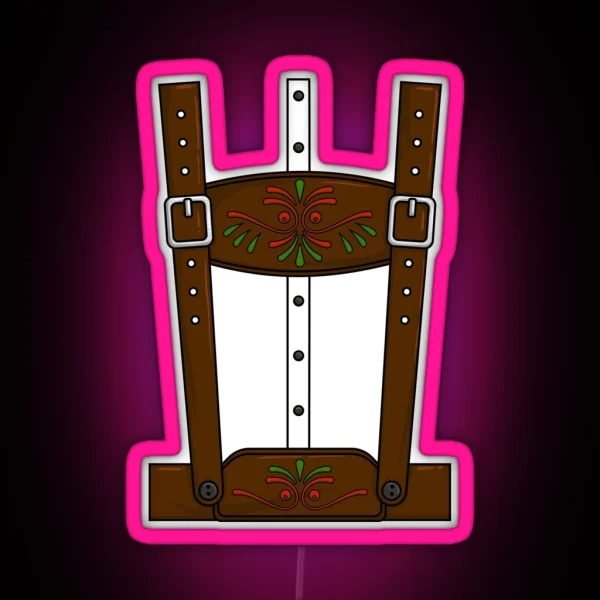 Lederhosen Costume Oktoberfest German Festival Lederhosen Gear RGB Neon Sign