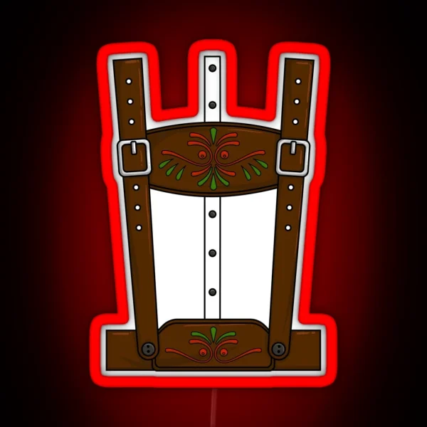 Lederhosen Costume Oktoberfest German Festival Lederhosen Gear RGB Neon Sign