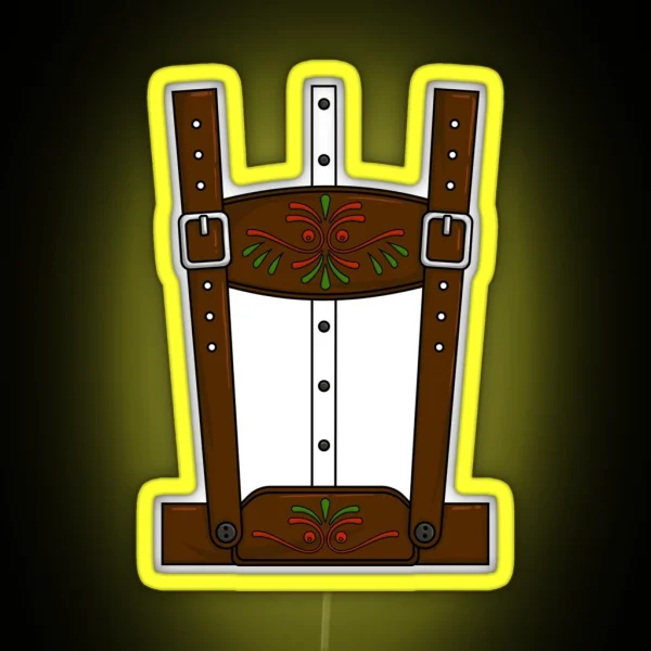 Lederhosen Costume Oktoberfest German Festival Lederhosen Gear RGB Neon Sign