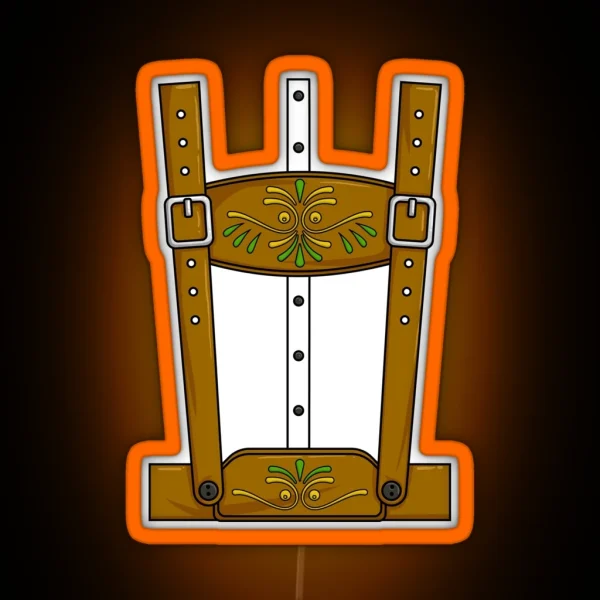 Lederhosen Costume Oktoberfest German Festival RGB Neon Sign