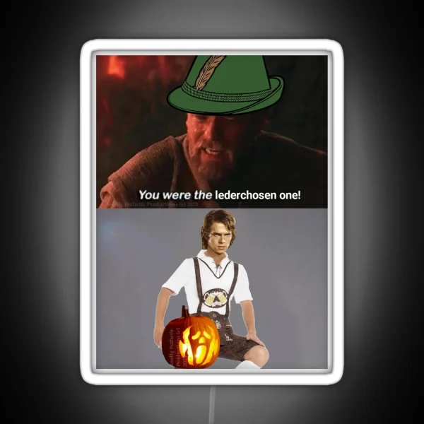 Lederhosen Evil Didn T Save World RGB Neon Sign
