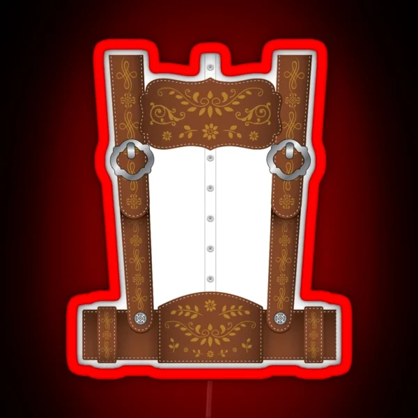 Lederhosen Oktoberfest Costume German Culture Halloween RGB Neon Sign