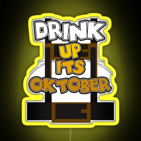 Lederhosen Oktoberfest Drink Up October German RGB Neon Sign