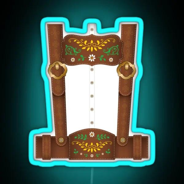Lederhosen Oktoberfest German Culture RGB Neon Sign