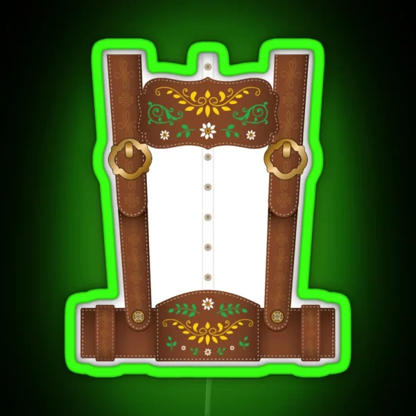 Lederhosen Oktoberfest German Culture RGB Neon Sign
