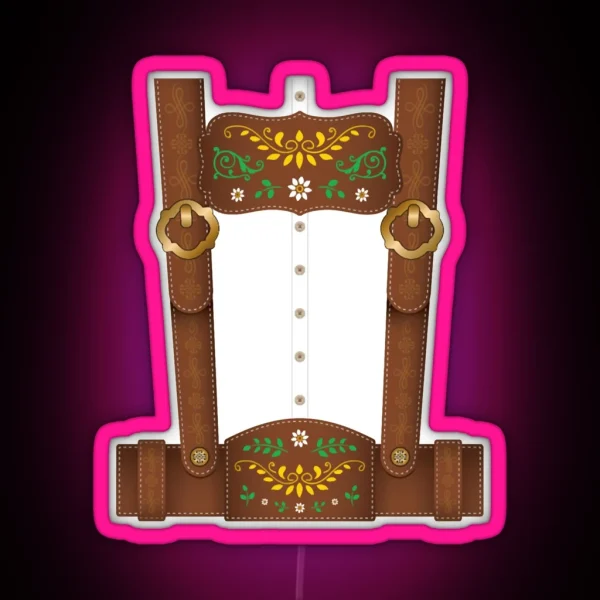Lederhosen Oktoberfest German Culture RGB Neon Sign