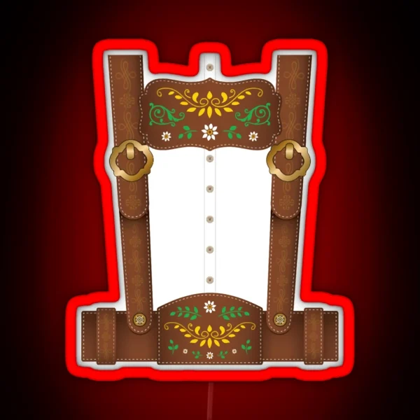 Lederhosen Oktoberfest German Culture RGB Neon Sign
