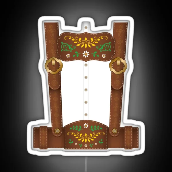 Lederhosen Oktoberfest German Culture RGB Neon Sign