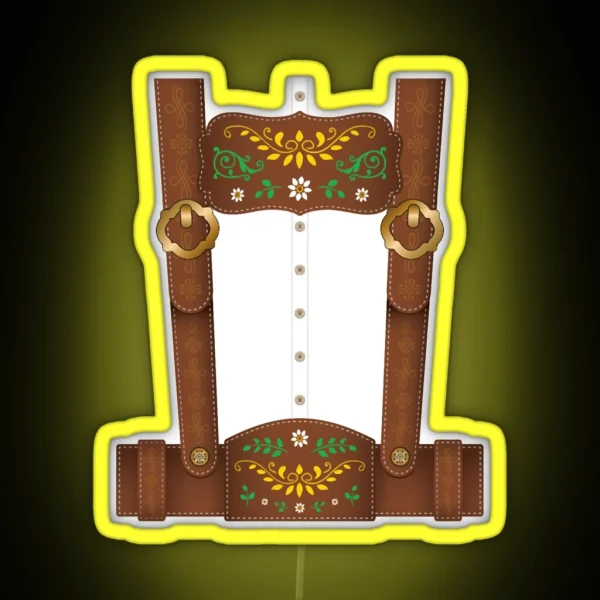 Lederhosen Oktoberfest German Culture RGB Neon Sign