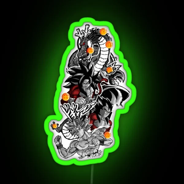 Legend Of Dragon 5 Perfect Gift Saiyan Gift RGB Neon Sign