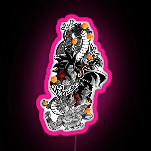 Legend Of Dragon 5 Perfect Gift Saiyan Gift RGB Neon Sign