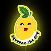 A vibrant neon sign spelling "Lemon" in yellow with RGB lighting effects.