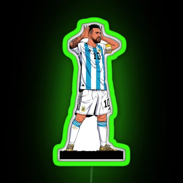 Leo Messi Celebration Vs Netherlands RGB Neon Sign