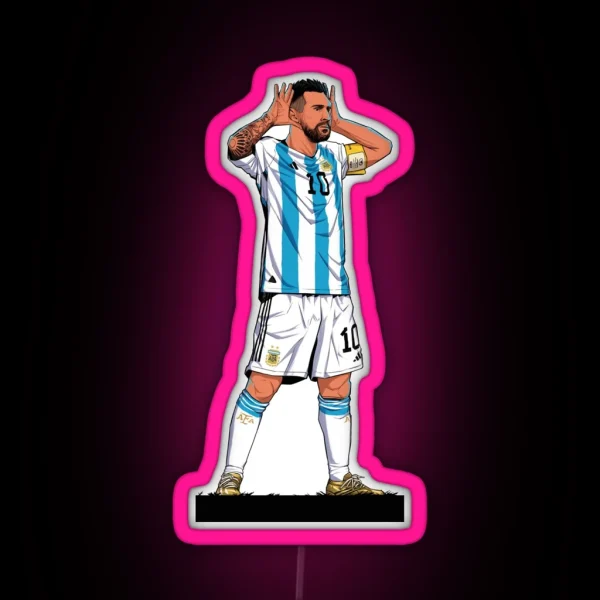 Leo Messi Celebration Vs Netherlands RGB Neon Sign