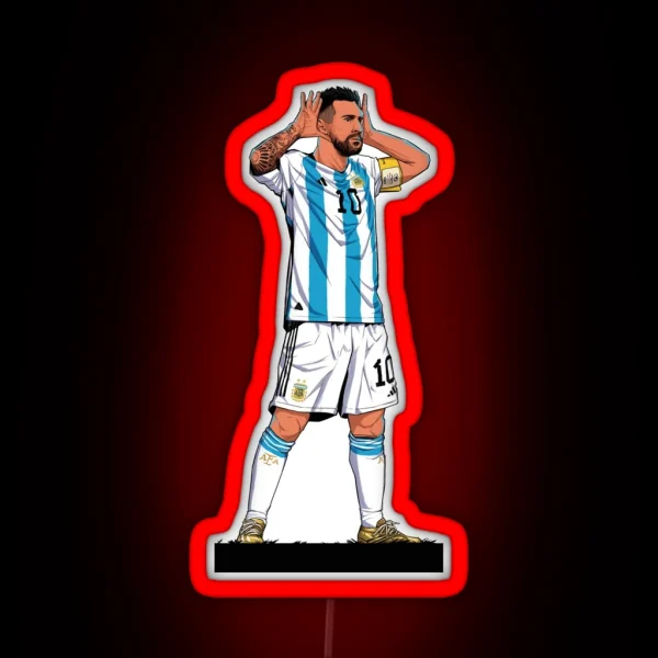 Leo Messi Celebration Vs Netherlands RGB Neon Sign