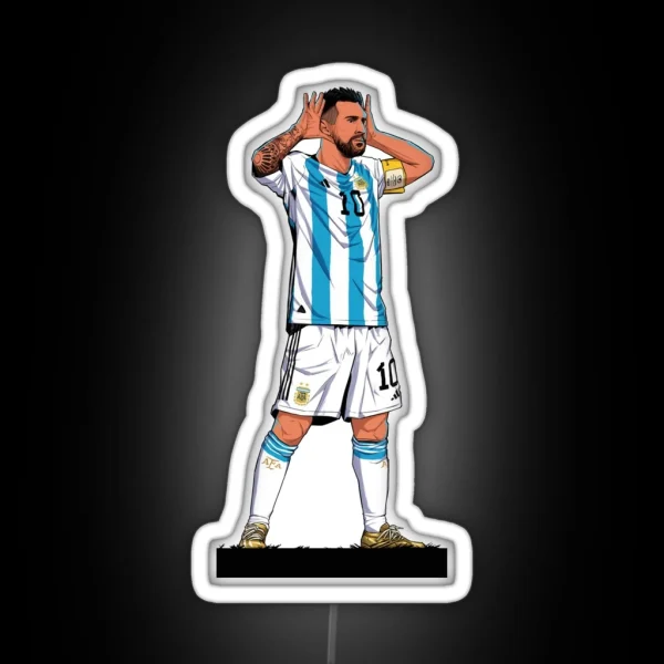 Leo Messi Celebration Vs Netherlands RGB Neon Sign