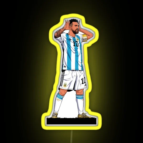 Leo Messi Celebration Vs Netherlands RGB Neon Sign