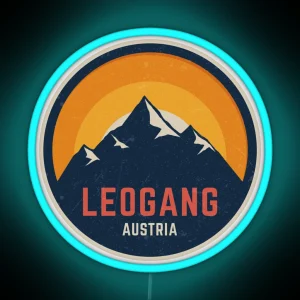 Leogang Austria Mountain Design RGB Neon Sign