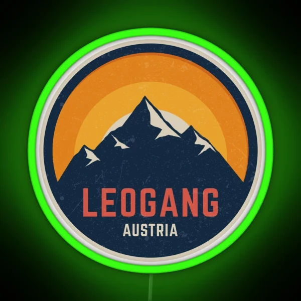 Leogang Austria Mountain Design RGB Neon Sign