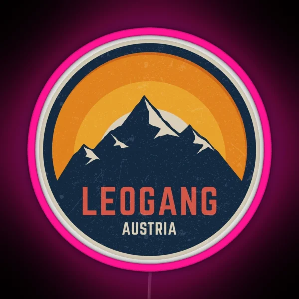 Leogang Austria Mountain Design RGB Neon Sign